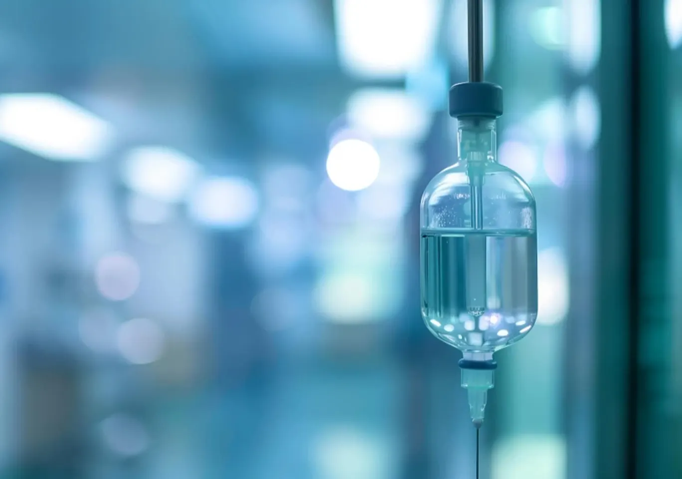 Odtrucie alkoholowe Bydgoszcz: butelka infuzyjna zawieszona w gabinecie